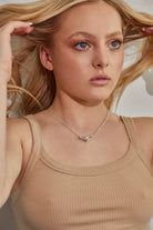 Kitte Baby Bond Pavé Necklace Silver Worn By Model